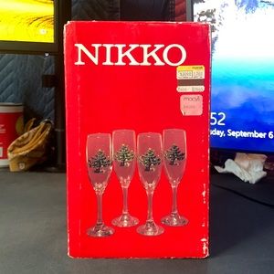 never been used christmas stemware flute champagne